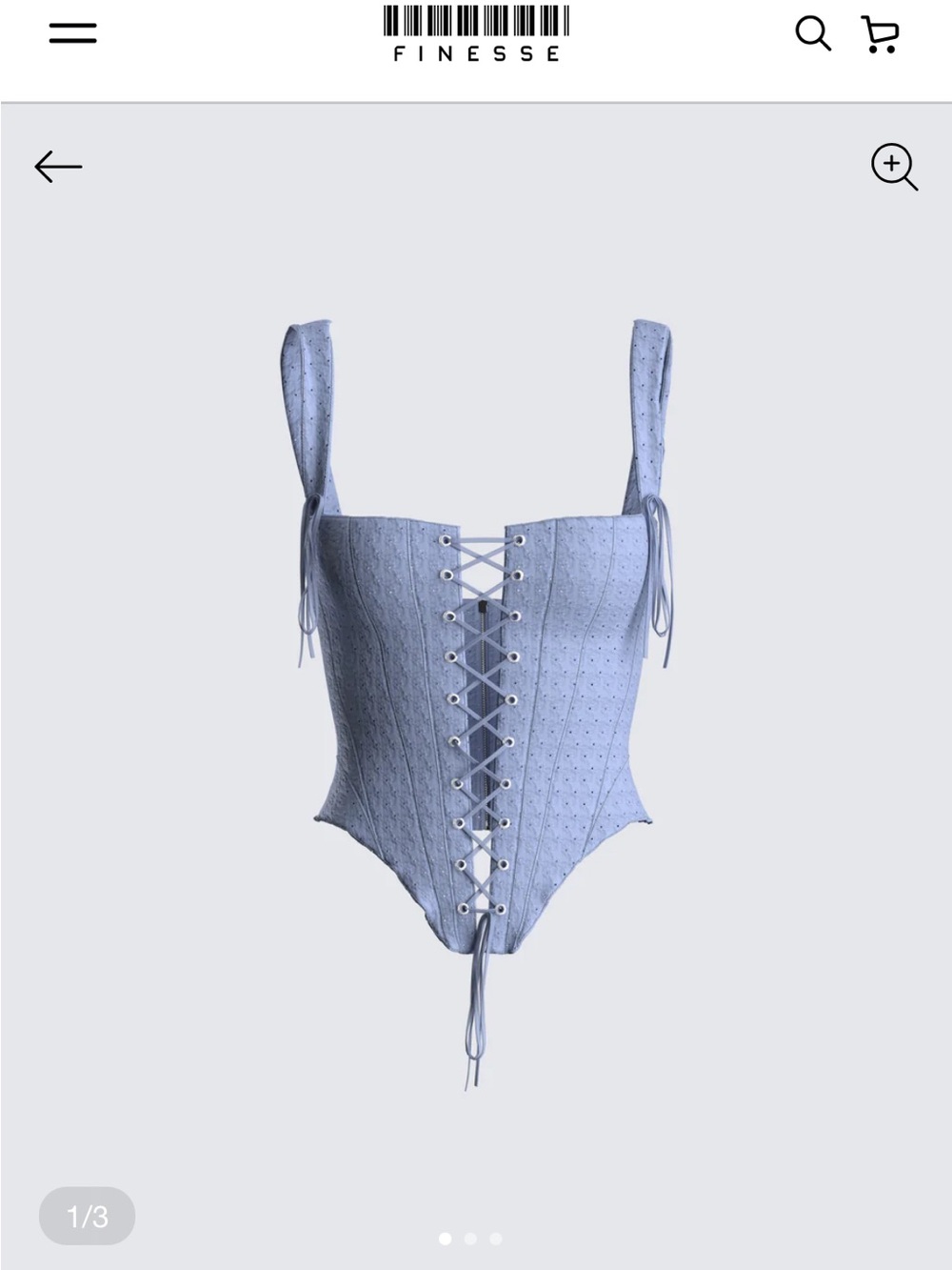 Finesse Blue Lace-Up Corset
